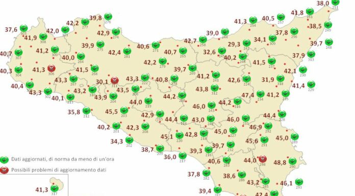 Caldo record nel Siracusano, raggiunti i 48,8 gradi