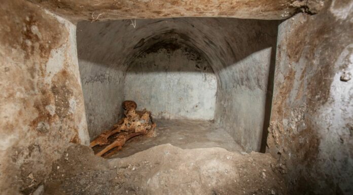 Pompei, scoperta una tomba con corpo semi mummificato