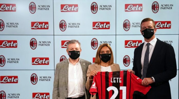Al via nuova partnership tra Milan e Acqua Lete