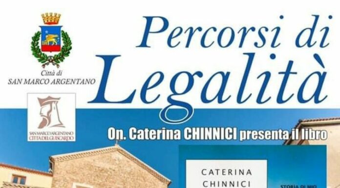 Caterina Chinnici a San Marco Argentano per la serata della legalità