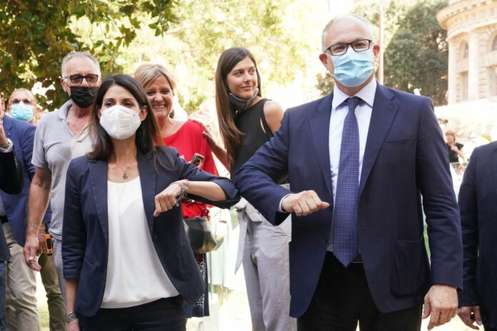 VIRGINIA RAGGI SINDACA DI ROMA ROBERTO GUALTIERI CANDIDATO SINDACO DI ROMA