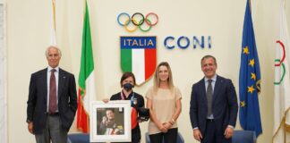 Malagò e Vezzali festeggiano il trionfo olimpico della Pesistica