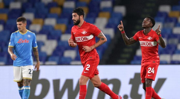 Napoli-Spartak Mosca 2-3, primo ko stagionale per i partenopei