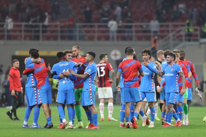 UEFA Champions League football match AC Milan vs Atletico Madrid