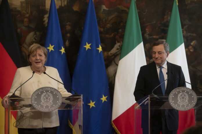MARIO DRAGHI, ANGELA MERKEL