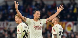 Il Milan espugna Roma con super Ibra, in testa col Napoli