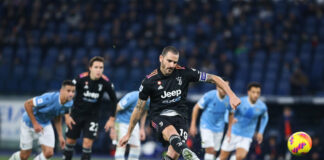 Doppietta su rigore di Bonucci, Lazio-Juventus 0-2