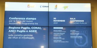 Rifiuti da imballaggio, in Puglia intesa Regione-Conai-Ager-Anci