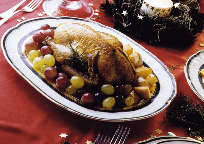 PRANZO NATALE NATALIZIO POLLO TAVOLA NATALIZIA