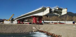 Ponte Albiano Magra, completato il primo varo sulla campata centrale