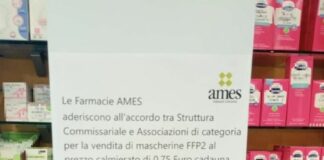 Nelle farmacie comunali di Venezia mascherine Ffp2 al prezzo di 0,75 euro