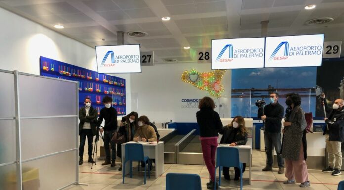 Attivato Hub vaccinale all’Aeroporto di Palermo