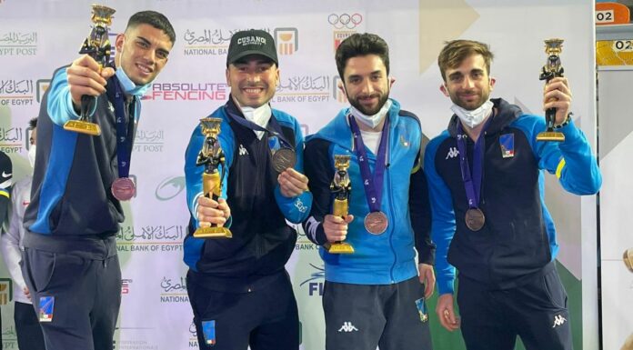 Gli azzurri del fioretto terzi in Coppa del Mondo in Egitto