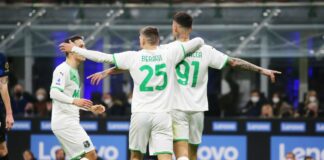 Il Sassuolo piega l’Inter 2-0, luci azzurre a San Siro