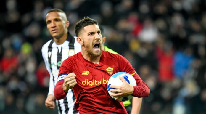 Pellegrini su rigore nel recupero, Udinese-Roma 1-1