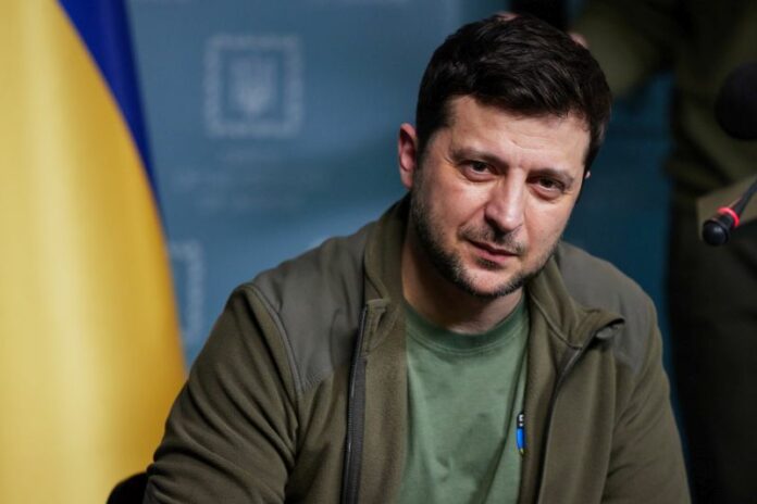 IL PRESIDENTE UCRAINO ZELENSKY CONVERSA CON LA STAMPA INTERNAZIONALE
