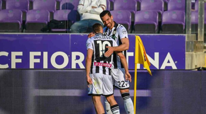 Fiorentina travolta, poker dell’Udinese al “Franchi”