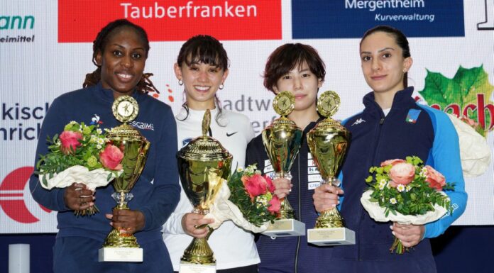 Cdm fioretto donne, Cipressa bronzo a Tauber