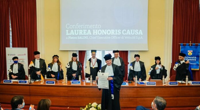 Webuild, all’ad Salini laurea honoris causa dall’Università di Genova