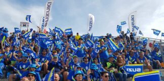 A Misano la tribuna Suzuki si colora di blu