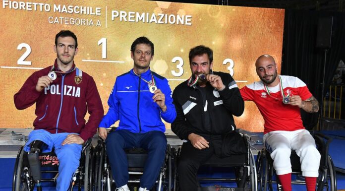 Assoluti paralimpici: nel fioretto vincono Betti, Mogos e Cima
