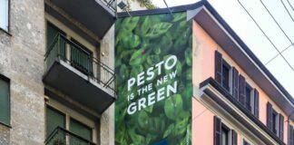 Barilla, a Milano il murale “Pesto is the new green”