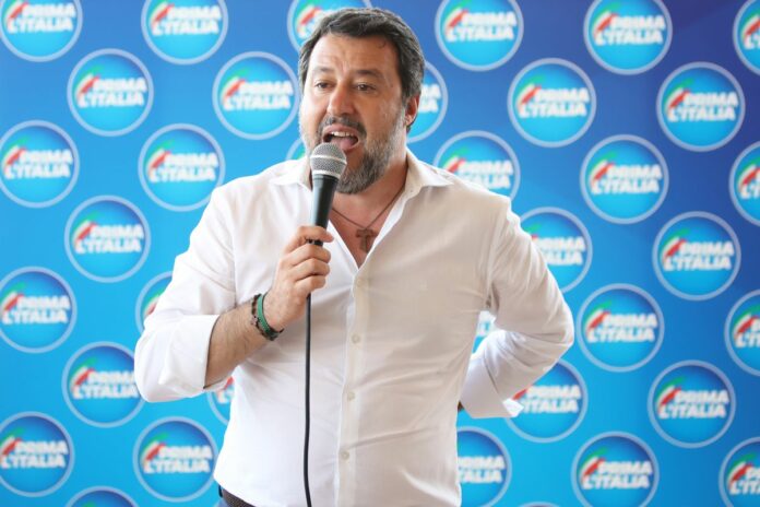 MATTEO SALVINI A PALERMO PER APPOGGIARE LA CANDIDATURA A SINDACO DI ROBERTO LAGALLA