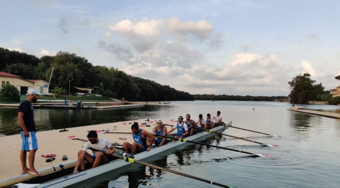 Canottaggio azzurro a Sabaudia per preparare il Mondiale