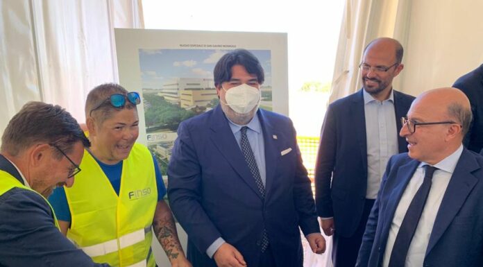 Presidente Solinas posa la prima pietra del nuovo Ospedale di San Gavino