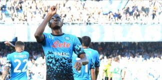 Napoli scatenato, tripletta Osimhen e 4-0 al Sassuolo