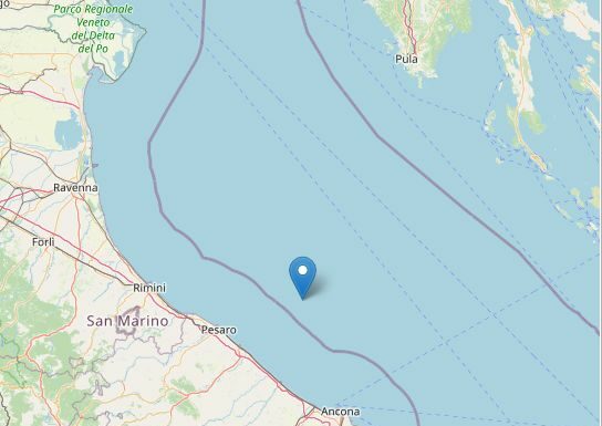 Forte scossa di terremoto di magnitudo 5.7 lungo la Costa Marchigiana Pesarese