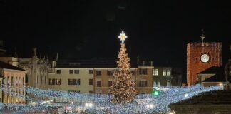 Il sindaco Brugnaro accende il grande albero di piazza Ferretto