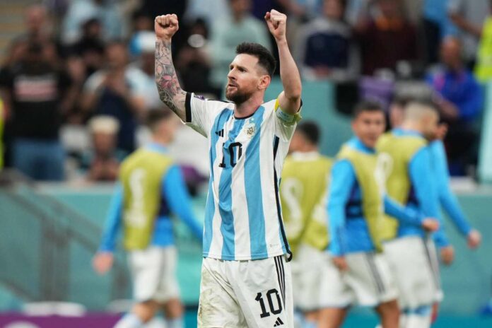 QAT: Netherlands v Argentina. FIFA World Cup, WM, Weltmeisterschaft, Fussball Qatar 2022. Quarter-Final Lionel Messi of
