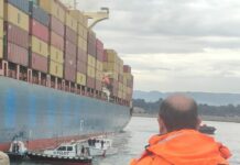 Nave con bandiera panamense incagliata al porto di Gioia Tauro