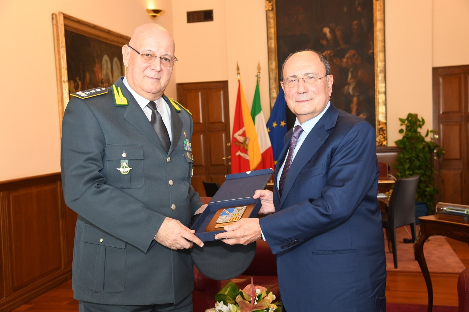 Schifani incontra il generale Lorusso della Guardia di Finanza