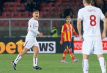 Dybala rimedia all’autogol di Ibanez, Lecce-Roma 1-1