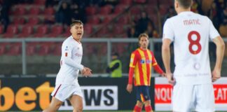 Dybala rimedia all’autogol di Ibanez, Lecce-Roma 1-1