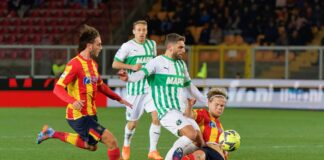 Sassuolo corsaro a Lecce, decisivo un gol di Thorstvedt