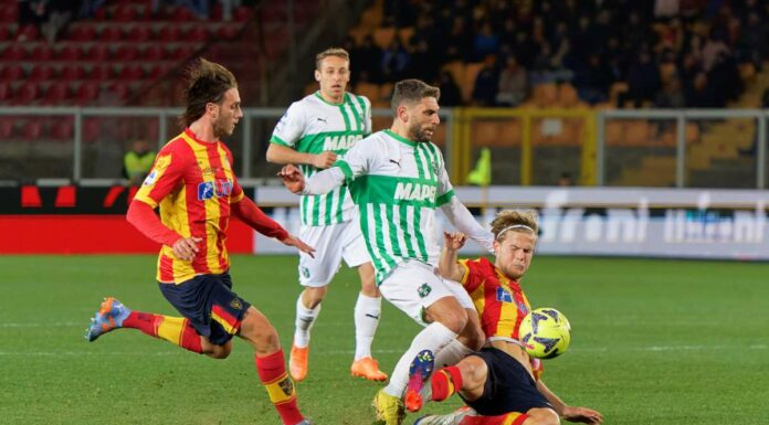 Sassuolo corsaro a Lecce, decisivo un gol di Thorstvedt