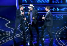 A Sanremo standing ovation per Morandi, Al Bano e Ranieri insieme sul palco. Mengoni guida la classifica provvisoria