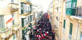 Malta, anti-corruption protest against the Labour government