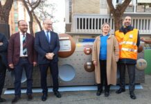 Roma, maxi contenitore di design Ama per la raccolta differenziata