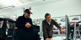 Valtteri Bottas al lavoro con il centro stile Alfa Romeo