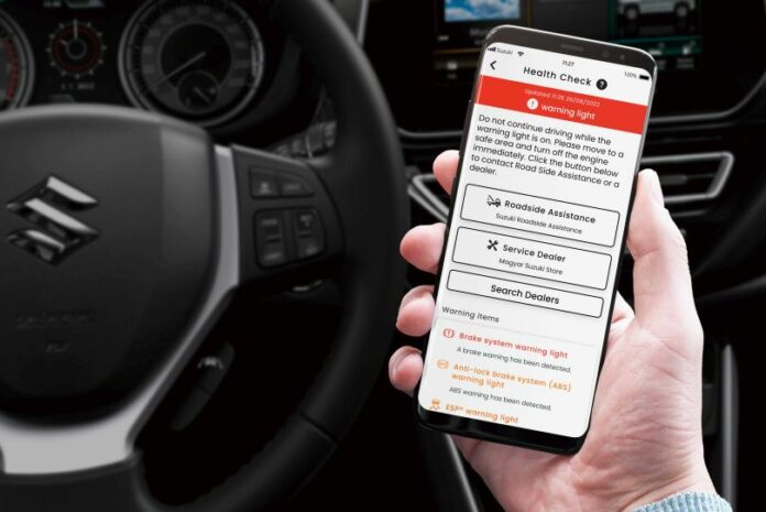 Information of electric or hybrid car battery condition on the m