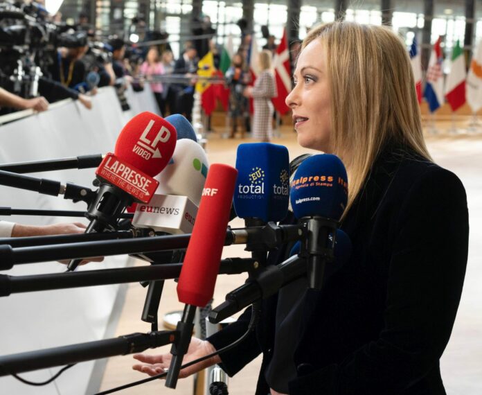 Belgium, Brussels: The Italian premier Giorgia Meloni