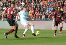 Candreva risponde a Gosens al 90°, Salernitana-Inter 1-1