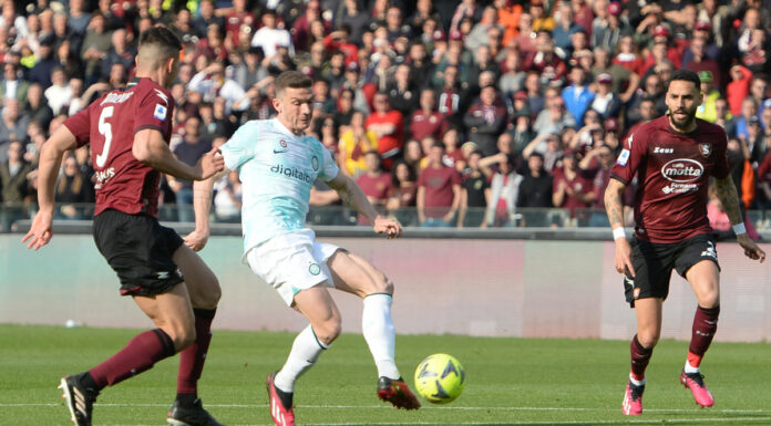 Candreva risponde a Gosens al 90°, Salernitana-Inter 1-1