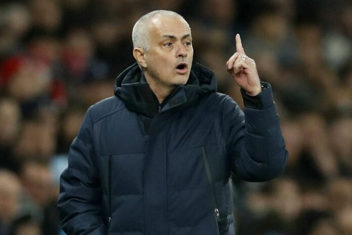 Jose Mourinho manager of Tottenham during the UEFA Champions League match at the Tottenham Hotspur Stadium, London. Pic