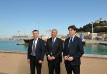 Bignami e Rixi al Polo Intermodale con Acquaroli “Marche centrali nell’Adriatico per i traffici verso est”