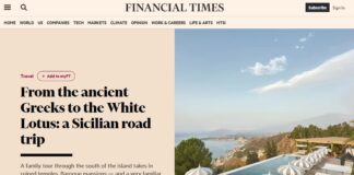 Lode alla Sicilia dal Financial Times, dagli antichi greci al loto bianco